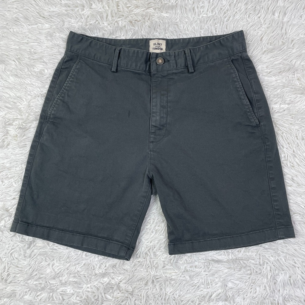 Flint & Tinder Shorts Mens 31 Gray 365 Chino Stretch Casual Pockets Outdoor Men